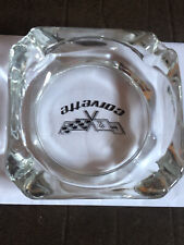 Corvette Glass Ashtray —clear Glass With Black Writing picture