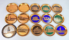 1933 Worlds Fair Century of Progress Chicago Tip Trays Copper 23 Coasters C623 picture