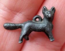 VINTAGE Old Metal FOX Charm Cracker Jack Toy Prize 1920's-30's picture