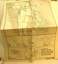 Vintage 1986 Map Facilities John Kennedy Space Center NASA Cape Canaveral USAF picture