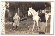 c1910's Postcard RPPC Photo Old Woman And Young Girl c1910's Unposted Antique picture