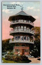 Observatory & Earth Works Patterson Park - Baltimore, MD VINTAGE Postcard picture