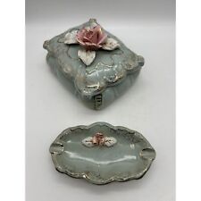 Vintage Japanese Chase Hand Painted Trinket Box With Ashtray Inside READ picture