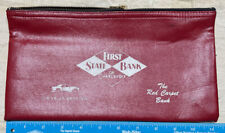 Vintage Red Vinyl Bank Bag  FIRST STATE BANK OF CHARLEVOIX -  Michigan picture