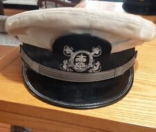 1950s BSA Sea Scouts Visor Hat - Bullion Wire & Metal hat Badge Size 7 picture