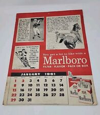 Marlboro Sports Calendar 1961 18 x 13 Complete Philip Morris  picture