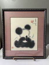 PANDA WITH INK WATERCOLOR PAINTING SIGNED WITH CALLIGRAPHY picture