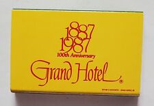 Grand Hotel 100th Anniversary 1887-1987 Mackinac Island MI Unused Full Matchbox picture