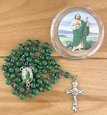 San Judas Tadeo Rosario con Caja Verde / St Jude Thaddeus Green Rosary with Case picture