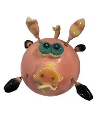 Pink Pig Metal Wobbler Exhart Art Piece Character Decorative Farm Animal picture