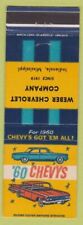 Matchbook Cover - 1960 Chevrolet Indianola MS Weber picture