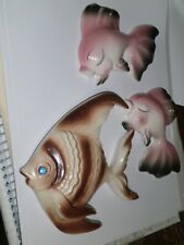 Vintage Ceramic Wall Fish Three Piece Norcrest? & Ceramicraft As Is picture