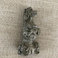 Vintage Pewter Poodle Dog Figurine UIEXIQUAL P 444 USA Standing ~ EUC picture