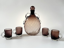 Vintage Mid Century Decanter Set Glass Aperitif Hand Blown Murano glass picture
