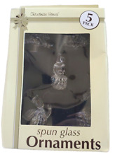 Vintage Christmas Hand Spun Glass Ornaments 5 Pack picture