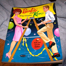 Vintage Coloring Book Barbie and Ken doll book  with some issues. See and read picture