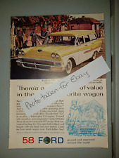 Ford 4 door Country Sedan wagon Vintage 1958 5x7 Magazine Ad Gallup NM picture