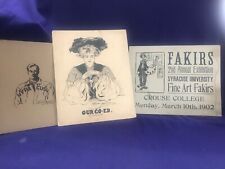 1902 ANTIQUE SYRACUSE UNIVERSITY ART FAKIRS POSTER GIBSON GIRL BASEBALL 1902 picture