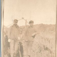 c1910s Unknown Occupational RPPC Farm Worker Construction Real Photo Trench A185 picture