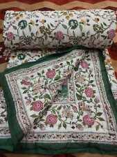 Indian Kantha Quilt Block Print Blanket / Comforter Handmade Quilt Export picture