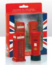 London Red Telephone Box & Post Box Set Metallic Showpiece Model  Souvenir Gift picture