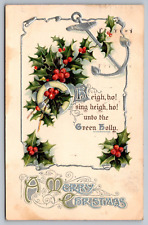 Shakespeare Quote “Heigh ho” Antique Christmas Postcard c1912–A Merry Christmas picture