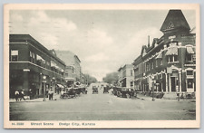 Postcard Dodge City, Kansas, 1929, Street Scene, Fred Harvey A781 picture