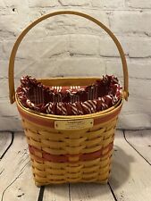 Longaberger 1998 Christmas Collection Glad Tidings Red Basket W/ Liner & Protect picture