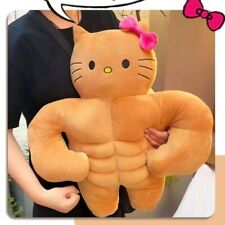 Buff hello kitty | Sanrio Kawaii Muscle Plush Funny Doll A picture