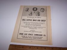 1919 UNION LIVE STOCK COMMISSION Paper Ad NATIONAL STOCK YARDS ILLINOIS w NAMES picture