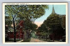 Dunkirk NY-New York, View Of Fourth Street West, Church, Vintage Postcard picture