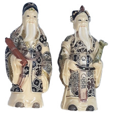 Excellent Vintage Pair of Beautifully Carved Resin Chinese Statue Immortals, 6