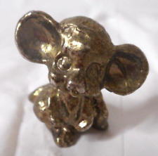 Pewter Happy Miniature Mouse Figurine Flat Bottom Shelf Sitter Small 1 Inch picture