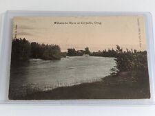 Vintage 1908 Willamette River Corvallis OR Postcard One Cent Benjamin Franklin picture