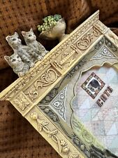 Vintage Picture Frame W/cat On Fireplace  Figures  4”x 5.5” picture