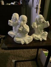 Meditative Figurine Statues Porcelain White 3 Total Package picture