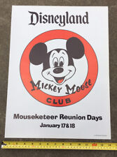 Rare 1981 Disneyland Mickey Mouse Club- Mouseketeer Reunion Days Poster- Ex. Con picture