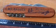 Souvenir Mt. Rainier Washington Wood Handle Pocket Knife picture