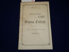 1850-1851 REGISTER OF GENEVA COLLEGE - SOFTCOVER - J 4572 picture