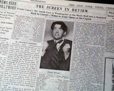 MR. SMITH GOES TO WASHINGTON Jimmy Stewart 1ST Movie Film Review 1939 Newspaper picture