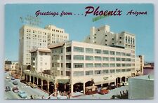 Postcard Greetings from Phoenix Arizona Hotel Adams Valley National Bank picture