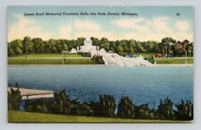 Postcard Belle Isle Park Detroit Michigan, Vintage Linen L6 picture