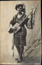 Carrie Moore Actress AUTOGRAPH Costume & Guitar c1905 Real Photo Postcard picture