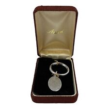 Vintage Anson Mens Silver Tone Keychain In Box For Engraved Initial Blank picture