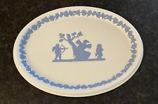 Wedgwood Jasperware Reverse Blue On White Oval Dish/ Tray~9.5”~RARE~Excellent picture