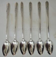1939 antique Oneida NOBILITY PLATE ROYAL ROSE flatware 6 ICED TEA SPOONS shiny picture
