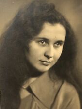 1957 Ukrainian Girl Long hair Ukraine Lviv B&W Portrait Vintage Photo picture
