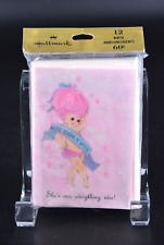 NOS Pack of 12 VTG Hallmark BIRTH ANNOUNCEMENT Girl Sugar and Spice Cards picture
