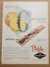 NOSTALGIC 1945 Print Ad Advertisement Goodyear Rubber G is for Grapefruit & Guns picture