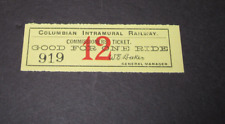 vTg 1893 Expo Columbian Intramural Railway Commissioners ride ticket X-RARE AtQ picture